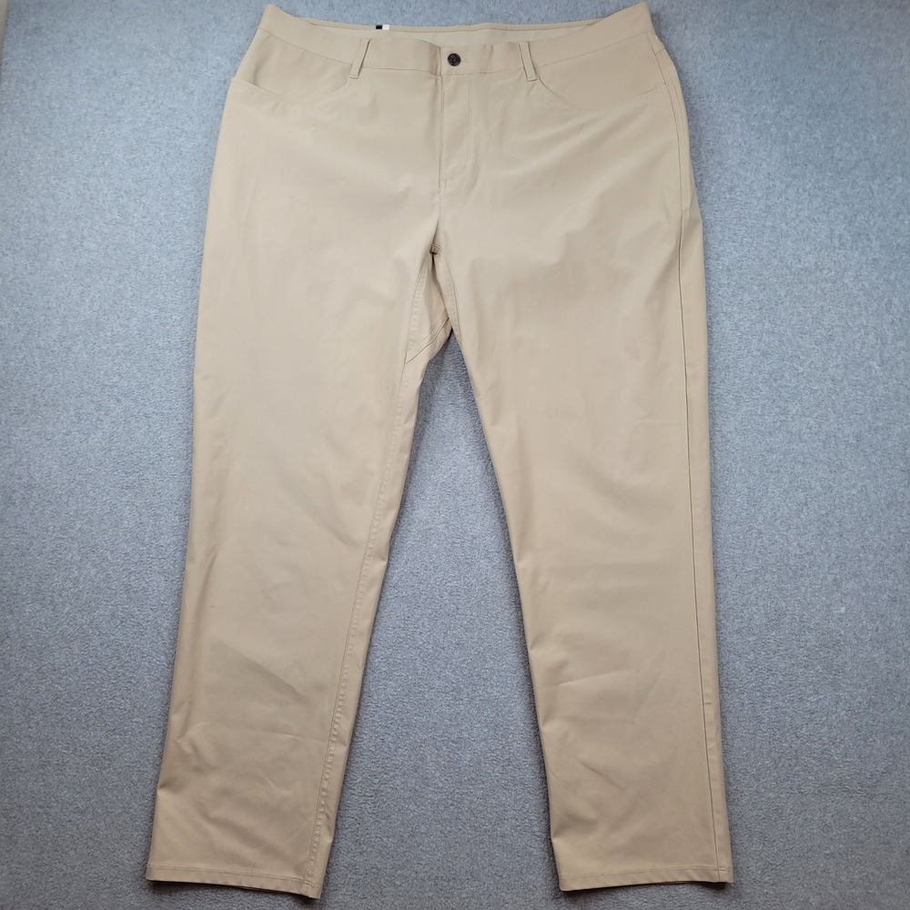 Rhoback Delta Performance Pants Mens 42x32 Khaki Tan Stretch Golf Chinos